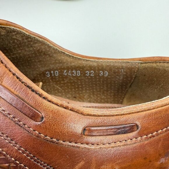 Cable & Co. Men's Dress Shoes Leather Weave Oxfords Italy Brown EU 39/ US 7 - Picture 7 of 9